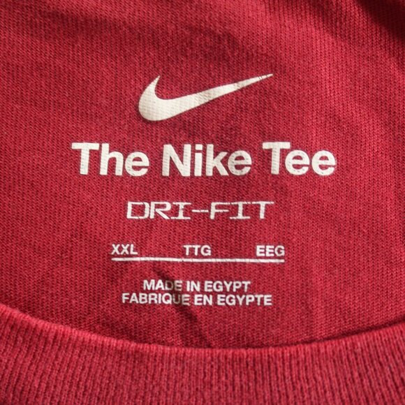 Nike Mens XXL T-Shirt The Nike Tee Dri-Fit Shirt Red Short Sleeve - Picture 3 of 5